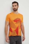 Koszulki męskie - LA Sportiva t-shirt sportowy Comp kolor pomarańczowy z nadrukiem F38102322 - La Sportiva - miniaturka - grafika 1