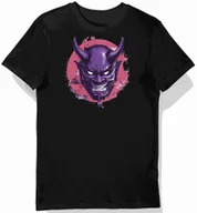 Koszulki męskie - Koszulka męska czarna z nadrukiem Maska Oni w fioletach XXL - miniaturka - grafika 1