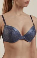Biustonosze - Satin TB1173 koronkowy biustonosz push-up, Kolor niebiesko-szary, Rozmiar 75B, Conte - Intymna - miniaturka - grafika 1