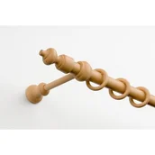 Karnisze - Karnisz Hermes pojedynczy kółko drewniane 150 cm buk - miniaturka - grafika 1