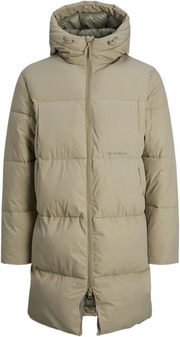 JACK&&JONES MĘSKA KURTKA BEŻOWA PUCHOWA Z KAPTUREM S JXA