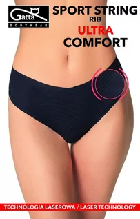 Majtki damskie - FIGI GATTA SPORT STRING RIB ULTRA COMFORT (kolor black, rozmiar L) - grafika 1