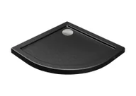 Brodziki prysznicowe - Brodzik półokrągły Besco Aron SlimLine 80x80x5,5 akryl czarny kamień BAA-80-NR-CN - miniaturka - grafika 1