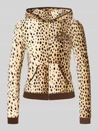 Bluzy damskie - Bluza rozpinana z kapturem - miniaturka - grafika 1