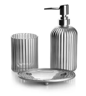 ARI SILVER Komplet Łazienkowy 400ml matowy srebrny - Akcesoria łazienkowe - miniaturka - grafika 1