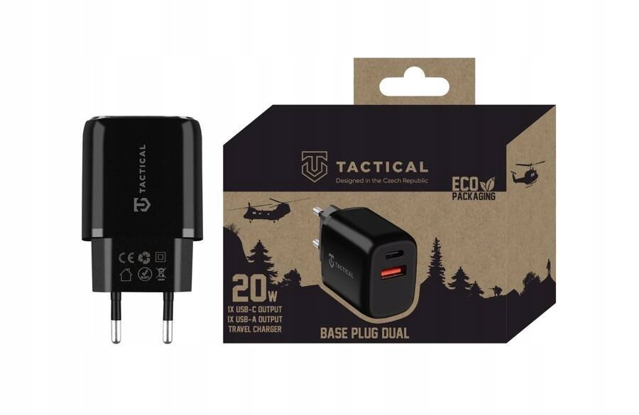 Ładowarka sieciowa Tactical Base Plug Dual 20W CZARNA