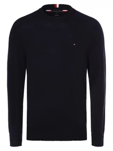 Tommy Hilfiger - Męski sweter z wełny merino, niebieski - Swetry męskie - miniaturka - grafika 1