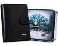 Portfele - PETERSON PTN-339Z-P skórzany portfel męski RFID czarny PTN 339Z-P BLACK - miniaturka - grafika 1