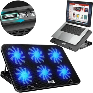 Podkładka chłodząca Strado do Laptopa LED 15-18" regulacja chłodzenia cicha - Podkładki chłodzące pod laptopa - miniaturka - grafika 1
