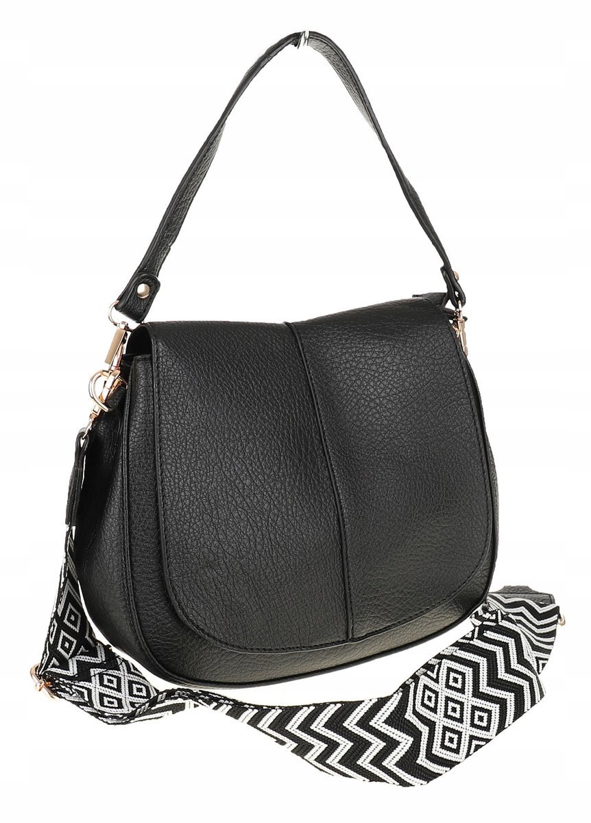 Torebka Damska kuferek listonoszka pojemna na ramię mała HJ88315 Czarna