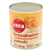 Owoce w puszkach i słoikach - Vera Brzoskwinie połówki 820 g - miniaturka - grafika 1