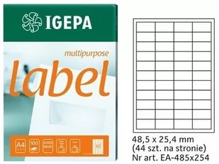 Igepa Etykiety Samoprzylepne 48,5 x 25,4 - Papier do drukarek - miniaturka - grafika 1