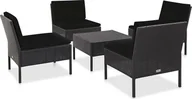 Meble ogrodowe - Elior Zestaw czarnych mebli ogrodowych - Shannon 4X - miniaturka - grafika 1