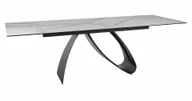 Stoły - Stół Diuna (160-240)X90 Czarny Mat / Ceramic Biały Statuario Venato - miniaturka - grafika 1