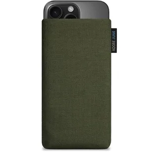 Adore June Klasyczne oliwkowo-zielone etui kompatybilne z iPhone 16 Pro 2024, etui na telefon komórkowy z wytrzymałego materiału Cordura z efektem czyszczenia wyświetlacza, wyprodukowano w Europie - Etui i futerały do telefonów - miniaturka - grafika 1