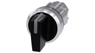Siemens Przełącznik z możliwością podśw. 22mm okrągły metal błyszczący czarny krótkie pióro 3-poz. I-O-II bez samopowrotu kąt zał. 2x45 3SU1052-2BL10-0AA0 - Inne akcesoria elektryczne - miniaturka - grafika 1