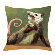 Inne - TEMU Nowoczesna Poszewka na Poduszkę z Nadrukiem Oposa 18x18" - Zamykana na Zamek, Możliwość Prania w Pralce, do Dekoracji Sofy, Patio, Werandy i - miniaturka - grafika 1