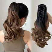 Pozostałe akcesoria fryzjerskie - TEMU YUSULAXI 12-calowy Krótki Kucyk z Klipsem na Włosy - Syntetyczne Falowane Włosy Odporność na Ciepło w Kolorze Ciemnobrązowym, Naturalny Wygląd - miniaturka - grafika 1