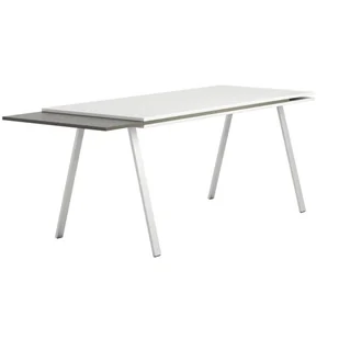 Layers PLAN Biurko wysuwany środkowy blat, 1700 mm, biały / grafit 611162 - Biurka - miniaturka - grafika 1