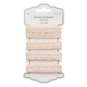 Pasmanteria - Koronka bawełniana, kremowa, 4 x 1 m - miniaturka - grafika 1