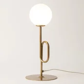 Lampy stojące - Lampka nocna kula Tes 33634 Sigma modernistyczna mleczny klosz złota - miniaturka - grafika 1