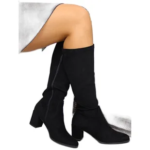 Kozaki damskie na słupku czarne Sergio Leone - Kozaki damskie - miniaturka - grafika 1