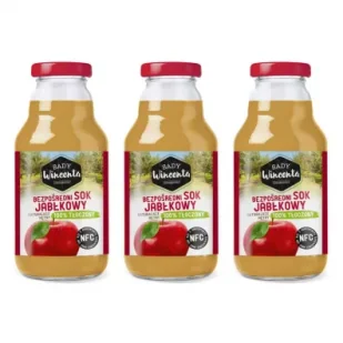Sady Wincenta Sok 100% jabłkowy naturalnie mętny tłoczony NFC Zestaw 3 x 330 ml - Soki i napoje niegazowane - miniaturka - grafika 1