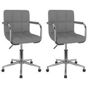 Krzesła - vidaXL Obrotowe krzesła stołowe 2 szt. jasnoszare obite tkaniną 334801 - miniaturka - grafika 1