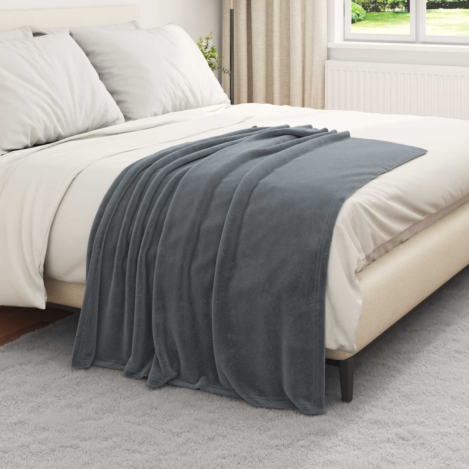 vidaXL Koce narzutowe 6 pcs Ciemnoszary 130 x 150 cm Polar