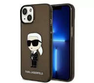 Etui i futerały do telefonów - Karl Lagerfeld Etui do iPhone 14 6,1" czarny/black hardcase Ikonik - miniaturka - grafika 1