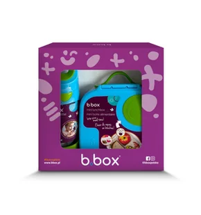 Zestaw Mini Lunchbox + Butelka tritanowa ze słomką 450 ml, Ocean Breeze, b.box - Zestawy naczyń dla dzieci - miniaturka - grafika 1