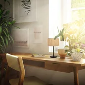 Lampy stojące - Briloner Lampa stołowa Slama, kolor naturalny, trawa morska, wysokość 42 cm - miniaturka - grafika 1