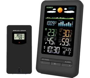 Solight TE87 - Stacja meteorologiczna z wyświetlaczem LCD 2xAA czarny - Stacje pogodowe - miniaturka - grafika 1