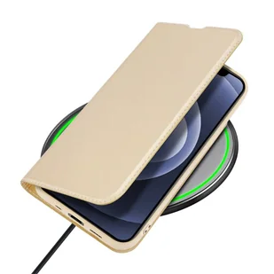 Dux Ducis Skin Pro kabura etui pokrowiec z klapką iPhone 13 mini złoty - Etui i futerały do telefonów - miniaturka - grafika 6
