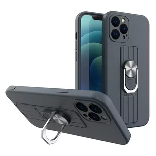 Hurtel Ring Case silikonowe etui z uchwytem na palec i podstawką do Xiaomi Redmi 10X 4G / Xiaomi Redmi Note 9 ciemnoniebieski - Etui i futerały do telefonów - miniaturka - grafika 1