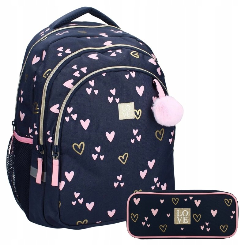 Zestaw Vadobag Plecak Szkolny Duży Pojemny Piórnik Dwukomorowy Milky Kiss