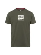 Koszulki męskie - Alpha Industries Koszulka męska Mężczyźni Bawełna zielony wzorzysty, S - miniaturka - grafika 1