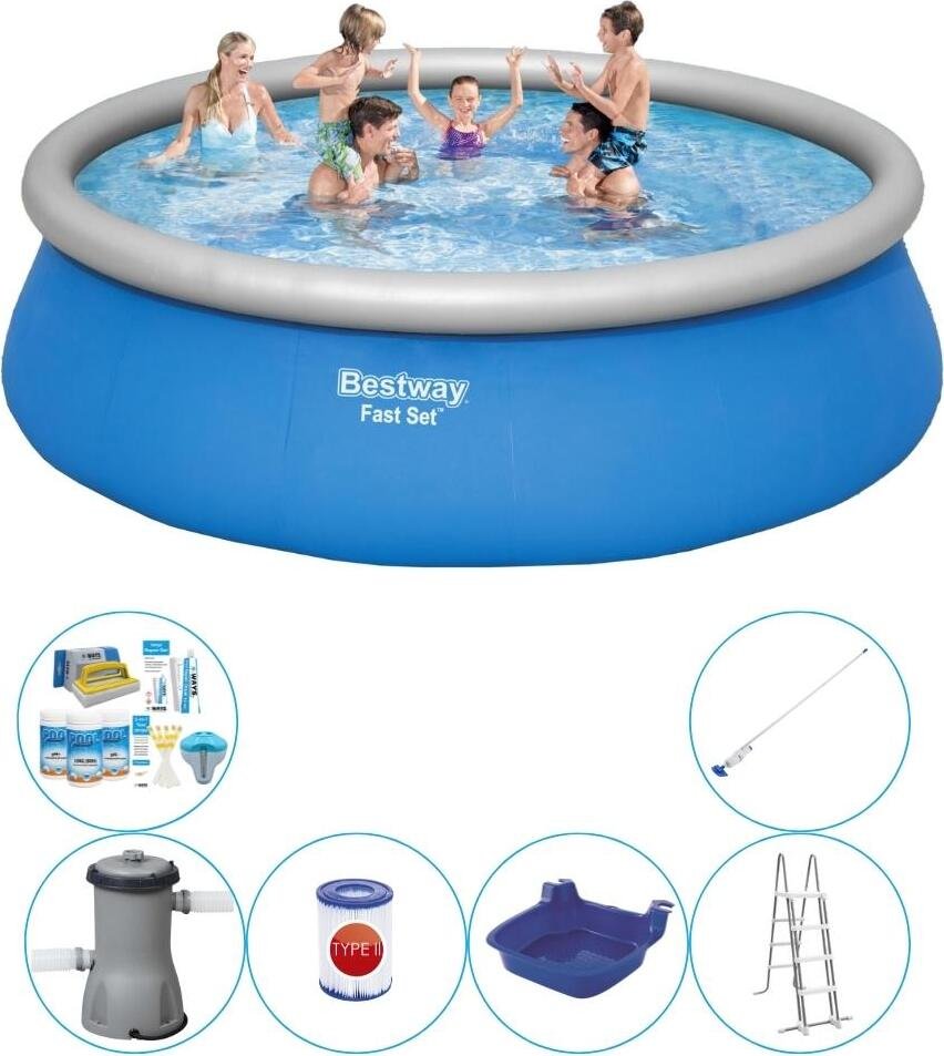 Basen wraz z akcesoriami - Bestway Fast Set Round 457x122 cm