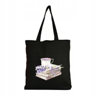 Torby i wózki na zakupy - Eko Torba Bawełniana na ramię Shopper Eco Torebka Zakupy Książka Kwiaty 4 - miniaturka - grafika 1