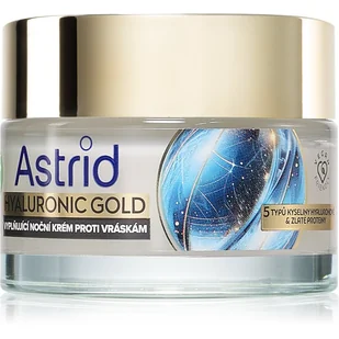 Astrid Hyaluronic Gold krem na noc przeciw zmarszczkom z proteinami 50 ml - Kremy do twarzy - miniaturka - grafika 1