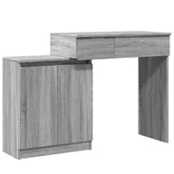 Toaletki - vidaXL Toaletka z oświetleniem LED Szara Sonoma 115x37x110,5 cm - miniaturka - grafika 1