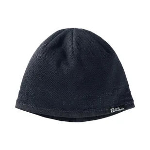Czapka zimowa Jack Wolfskin BRAND BEANIE midnight sky - ONE SIZE - Czapki męskie - miniaturka - grafika 1