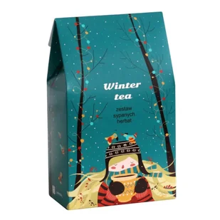 Gotowy zestaw prezentowy „Winter Tea“ herbata sypana PREMIUM różne smaki 10szt. bałewniany zaparzacz prezent na chłodne wieczory dla kobiety faceta .. - Zestawy upominkowe - miniaturka - grafika 1