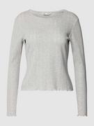 Koszulki i topy damskie - Bluzka z długim rękawem w jednolitym kolorze model ‘CARLOTTA’ - miniaturka - grafika 1