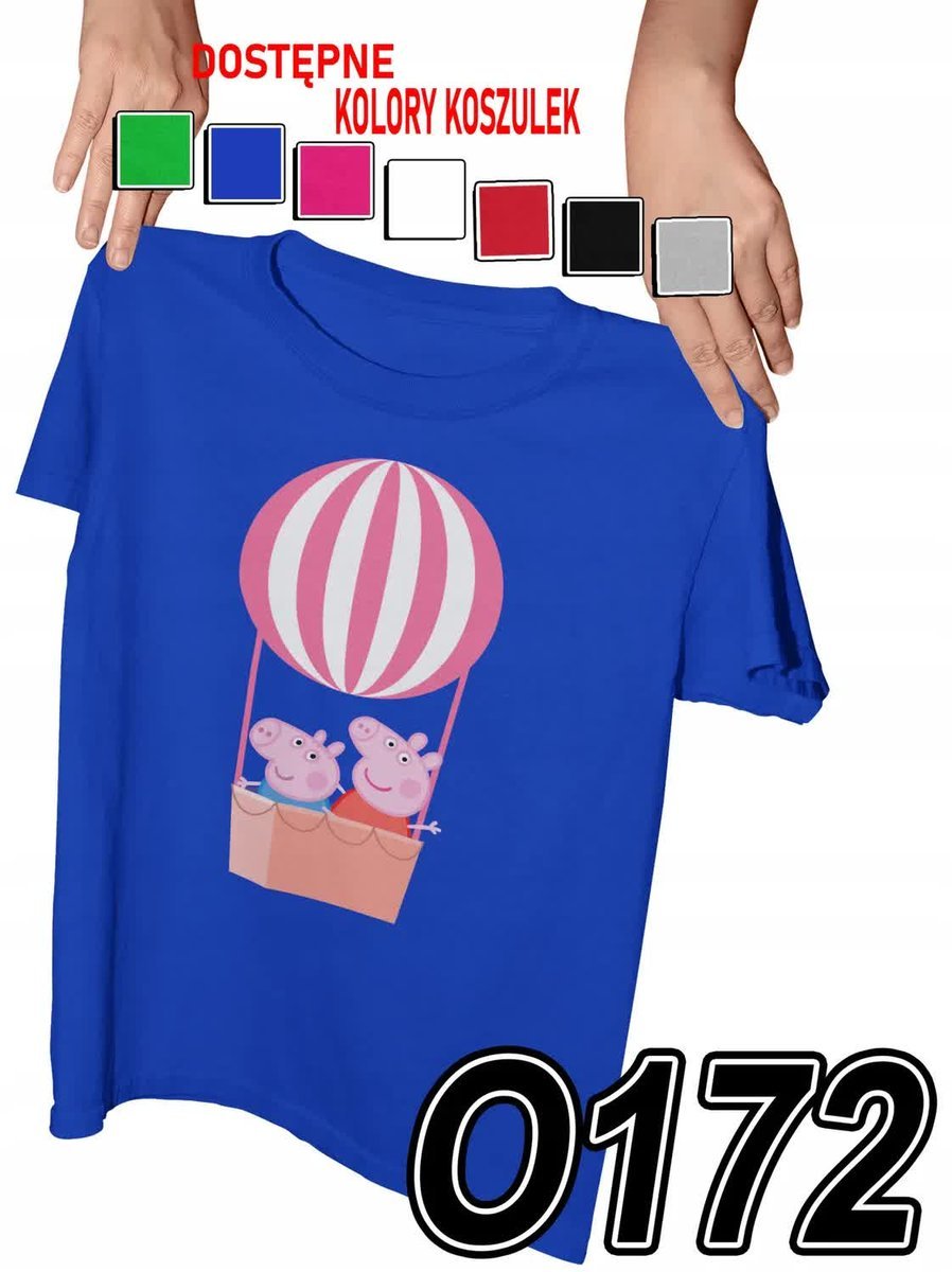 Koszulka Dziecięca Z Nadrukiem Świnka Różowa Bajki George - M 134-140