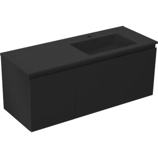 Mexen Orio szafka łazienkowa 120 cm z umywalką Otis prawą, 1S, 1D, czarna mat - 91A13-12047-3-BBFF71-W18P71 - Szafki łazienkowe - miniaturka - grafika 1