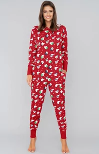 Koda kombinezon damski dł.dł., Kolor czerwony-wzór, Rozmiar M, Italian Fashion - Intymna - Piżamy damskie - miniaturka - grafika 1