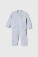 Dresy i komplety dla dziewczynek - United Colors of Benetton dres bawełniany dziecięcy kolor niebieski - miniaturka - grafika 1