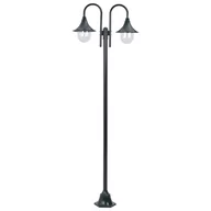 Lampy ogrodowe - vidaXL Latarnia ogrodowa 2-punktowa, 220 cm, E27, ciemnozielona - miniaturka - grafika 1