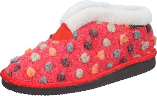 Manitu Home Damskie kapcie 340010-04, czerwone (4), 35 EU, czerwony 4, 35 EU